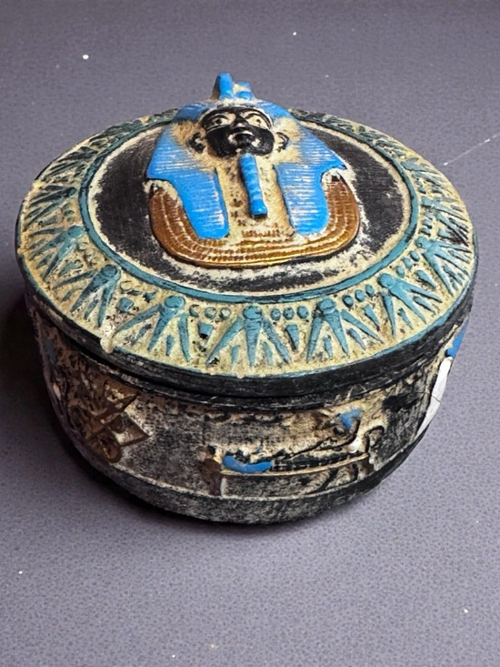 Jewelry - Ancient Egyptian Pharaonic Stone Carved Jewelry Box. New.